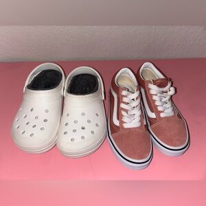 Girls Size 12 Vans and Crocs Bundle
